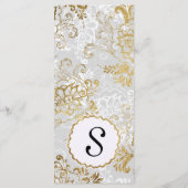 Elegante gouden zilveren en grijze bloemenprogramm programma (Achterkant)