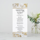 Elegante gouden zilveren en grijze bloemenprogramm programma (Staand voorkant)