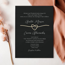 Elegante gouden zwart wit bruiloft uitnodiging