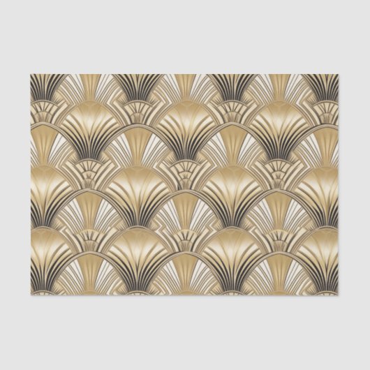 Elegante gouden zwarte art deco tissuepapier (Voorkant)