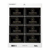  elegante gouden zwarte bijenhoningpot etiket (Full Sheet)