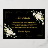 Elegante GOUDFOLIE Bevestiging Dankkaart Folie Uitnodiging (Voorkant)