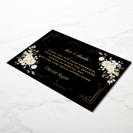 Elegante GOUDFOLIE Bevestiging Dankkaart Folie Uitnodiging (Gedraaid)