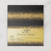 Elegante goudfolie Confetti op zwart (Buitenkant ongevouwen)