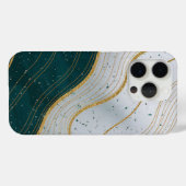 Elegante goudgolven op diepgroen Abstract Case-Mate iPhone Case (Achterkant (horizontaal))