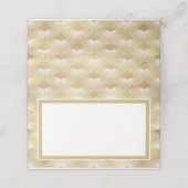 Elegante goudkleurige Art Deco fan bruiloft (Buitenkant ongevouwen)