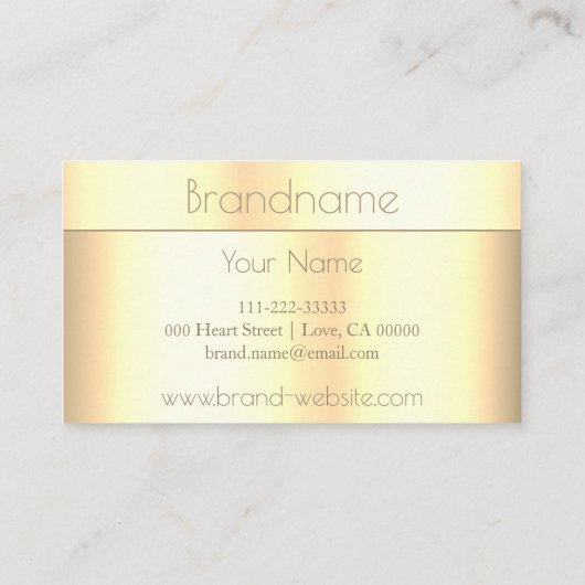 Elegante goudkleurige Lijst consultant Visitekaartje (Achterkant)