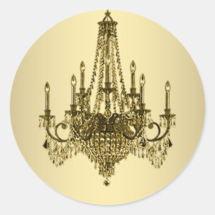 Elegante goudkroonsticker ronde sticker