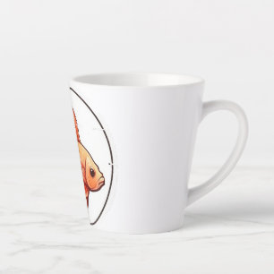 Elegante Goudvis Illustratie Keramiek Latte Mok