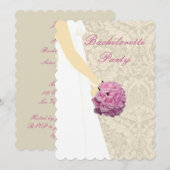 Élégante Gown de mariage Bachelorette Invitation (Devant / Derrière)