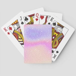 Elegante Gradiënt Glitter Swirl Holografisch Pokerkaarten