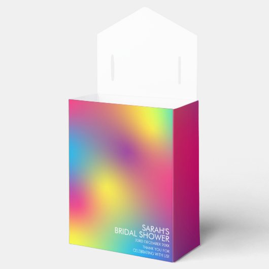 Elegante Gradiënt Holografische Bruiloftsborrel Bedankdoosjes (Geopend)