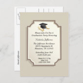 Elegante Graduation Cap Scroll Uitnodiging (Voorkant / Achterkant)