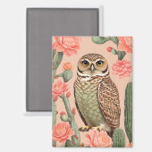 Elegante grafuil en cactussen magneet (Voorkant / Achterkant)