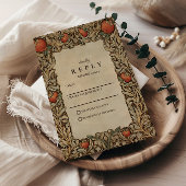 Elegante granaatappel bruiloft RSVP kaartje