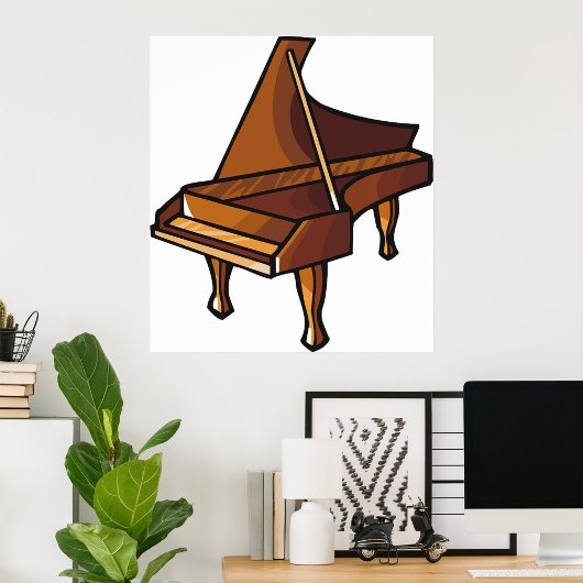 Elegante Grand Piano Music Lovers Design Poster
