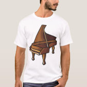 Elegante Grand Piano Music Lovers Design T-shirt (Voorkant)