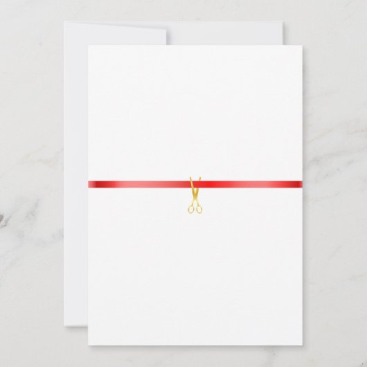 Élégante Grande Invitation d'ouverture avec Ruban  (Dos)