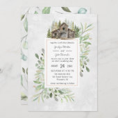 Élégante Grange | Faire-part de mariage aquarelle (Devant / Derrière)