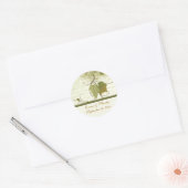 Elegante grapevine herfstbruiloft Save the Date Ronde Sticker (Envelop)