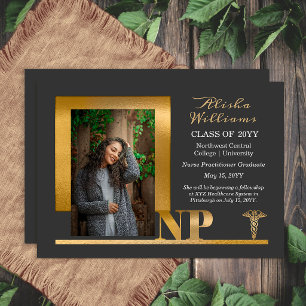 Elegante Graphiet Goud NP Verpleegkundige Afstudee Aankondiging