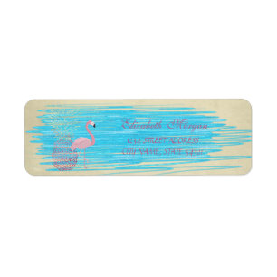 Elegante Grappige Cute Roze Flamingo, Ananas Label