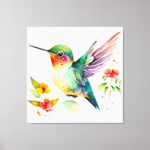 Elegante Grappige Schattige Kolibrie voor Vogellie Canvas Afdruk