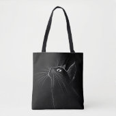 Elegante Grappige Zwarte kat Draagtas (Voorkant)