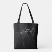 Elegante Grappige Zwarte kat Draagtas (Achterkant)