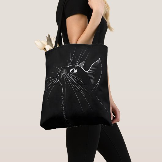 Elegante Grappige Zwarte kat Draagtas (Dichtbij)