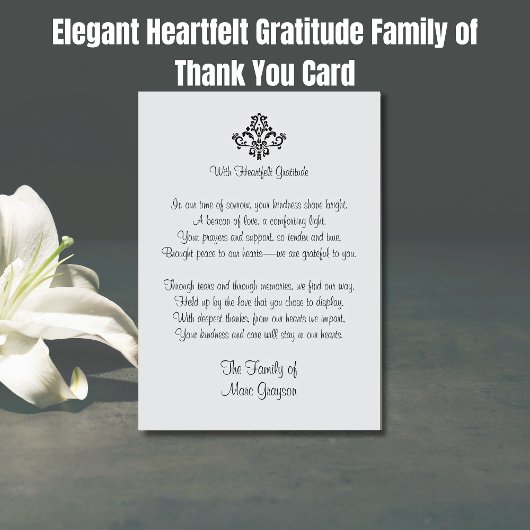 Elégante Gratitude de coeur Famille de Merci
