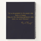 Elégante Gratitude personnalisée Journal Gris Or (Dos)