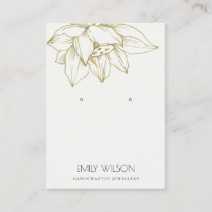 ELEGANTE GRAY GOLD LOTUS EENVOUDIGE EARRING VISITEKAARTJE