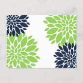 Elégante Green Navy Floral Burst Candy Cartes Buff (Dos)