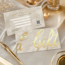 Elegante Greige Waterverf Marmer Cadeaucertificaat