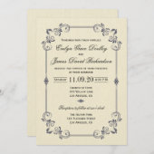 Elegante grens bruiloft uitnodiging (Voorkant / Achterkant)