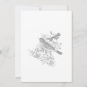 Elegante Grey Chinoiserie Natuur & Vogels bruiloft Kaart (Achterkant)