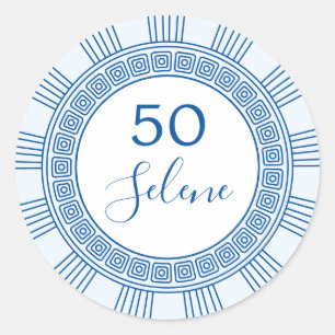 Elegante Griekse of Romeinse verjaardag met aangep Ronde Sticker