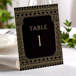 Elegante Griekse Oudheid Feest Tafel Nummers Kaart