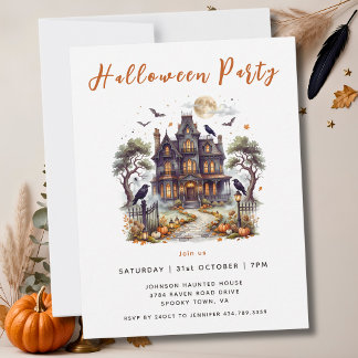 Elegante Griezelen Manor Halloween Kaart