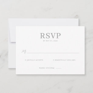 Elegante Grijswaarde RSVP-kaart RSVP Kaartje
