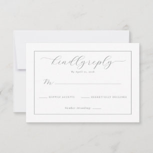 Elegante Grijswaarden RSVP-kaart RSVP Kaartje