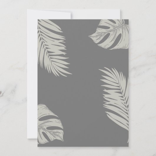 Elegante grijze Boho verlaat kruisdoop Kaart (Achterkant)