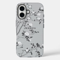 Elegante grijze boom bloesem kunst gepersonaliseer