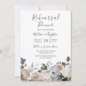 Elegante grijze en perzikproefdiners uitnodiging (Voorkant)