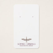 Elegante Grijze Lavendel Vliegende Vogel Oorbel Di Visitekaartje (Voorkant)