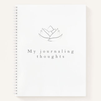 Elegante grijze lotus bloem journaling gedachten notitieboek