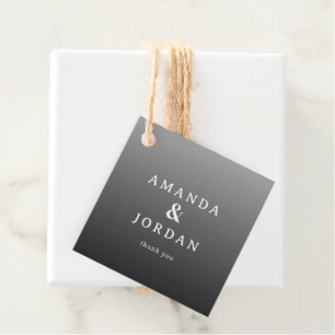 Elegante grijze minimalistische namen bedankjes labels