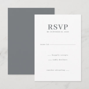 Elegante grijze minimalistische RSVP Kaartje