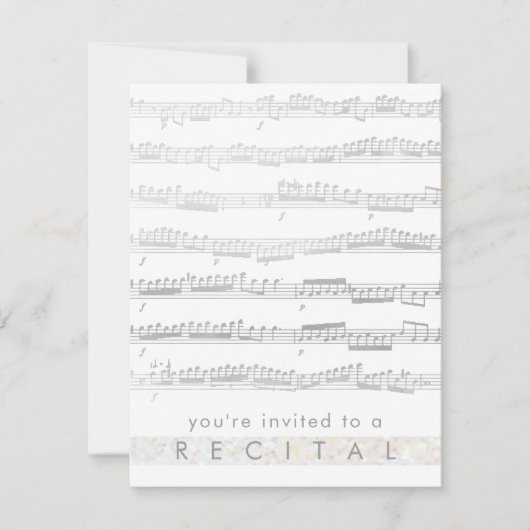 elegante grijze muziekrecital kaart (Voorkant)
